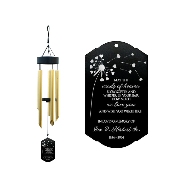 Personalized "Winds of Heaven..." Memorial Wind Chime