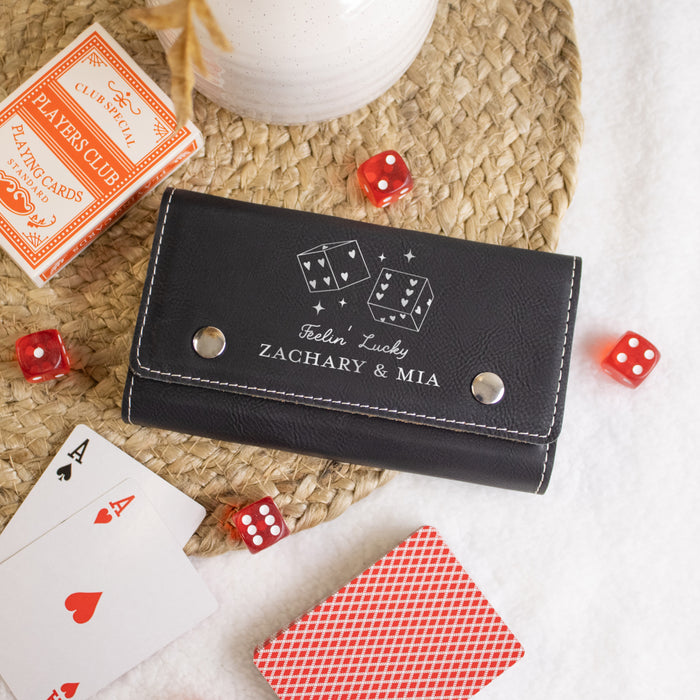 Personalized "Feeling Lucky" Playing Cards & Dice Set