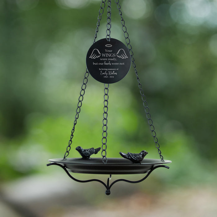 Personalized "Wings Were Ready" Bird Bath