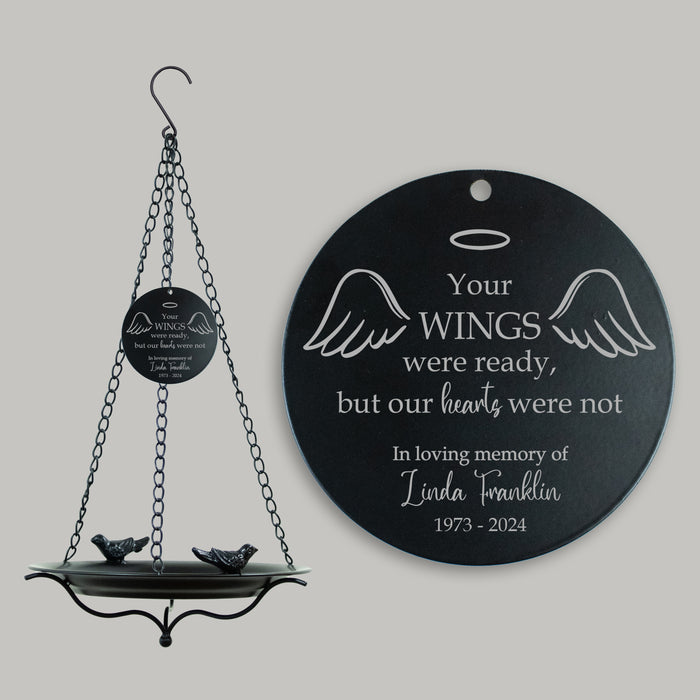 Personalized "Wings Were Ready" Bird Bath