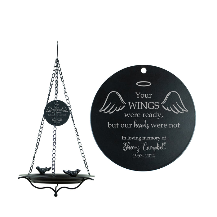 Personalized "Wings Were Ready" Bird Bath