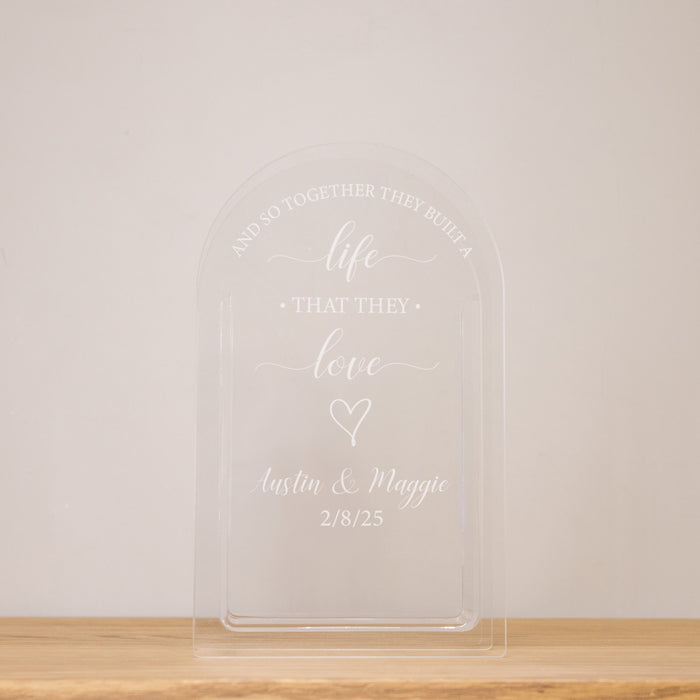 Personalized "And So Together" Couple Acrylic Flower Vase