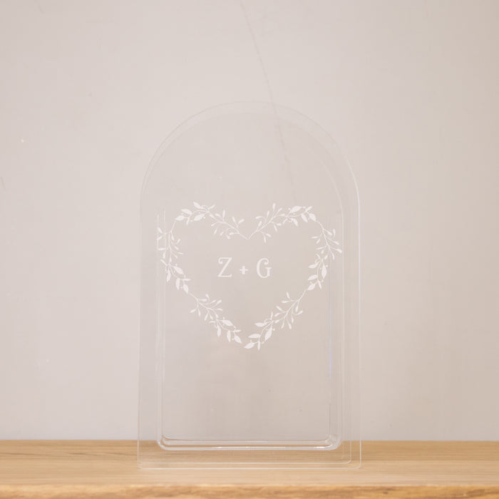 Personalized Heart Initials Acrylic Vase