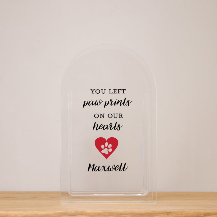 Personalized Pet Loss Dog Paw Acrylic Vase