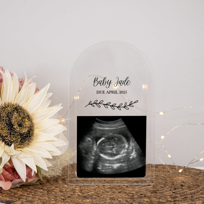 Personalized Baby Sonogram Pregnancy Announcement Flower Vase