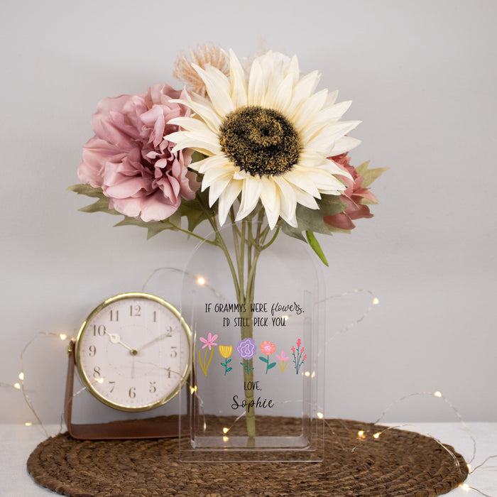 Personalized "I'd Still Pick You" Mom or Grandma Flower Vase