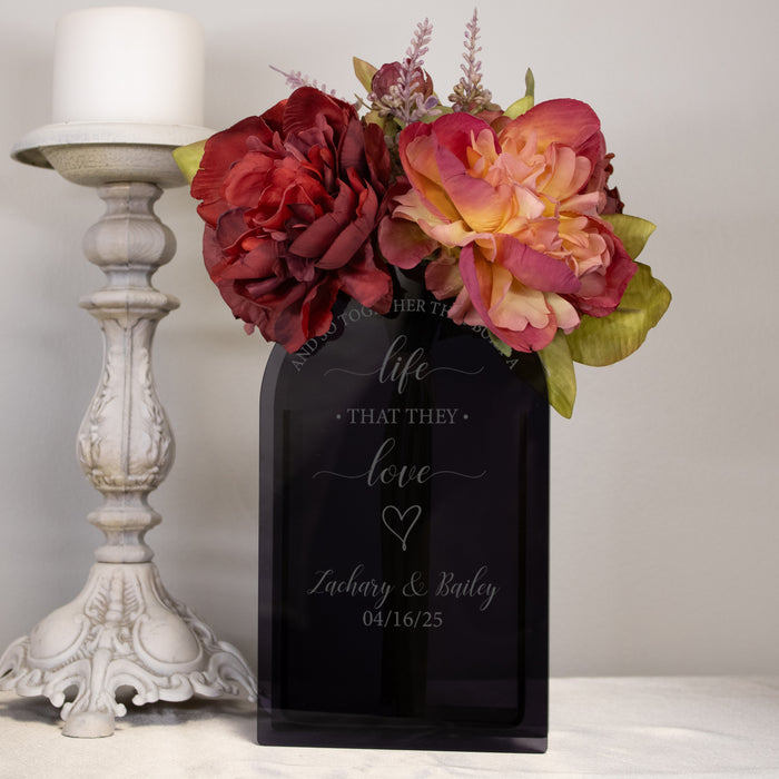 Personalized "And So Together" Couple Acrylic Flower Vase