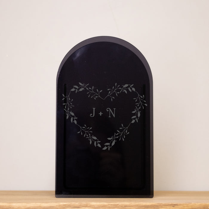 Personalized Heart Initials Acrylic Vase