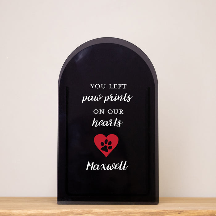 Personalized Pet Loss Dog Paw Acrylic Vase