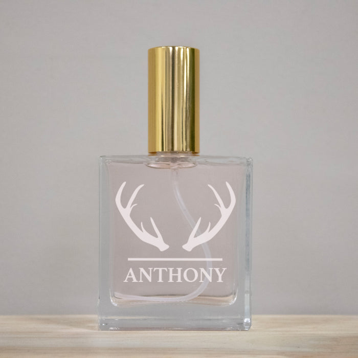 Personalized Deer Antler Cologne Bottle for Him