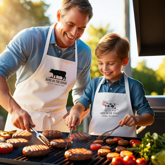 Personalized "Home on the Range" Daddy and Me Kitchen Apron