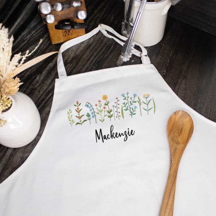 Personalized Wildflower Apron for Her