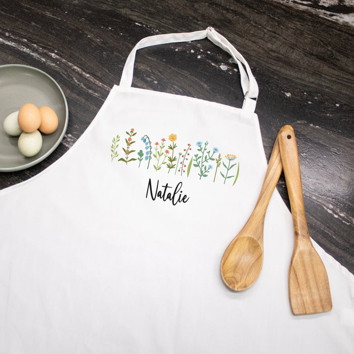 Personalized Wildflower Apron for Her