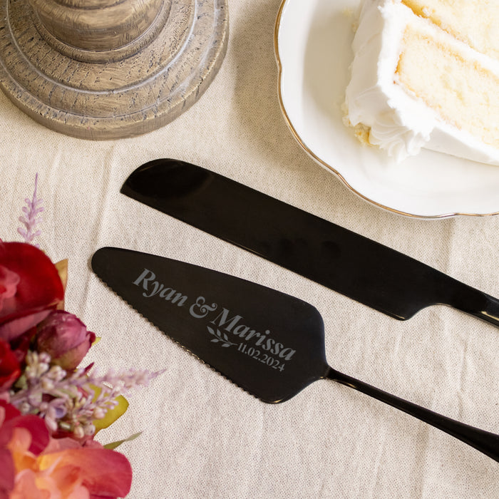 Personalized Wedding Cake Server Set with Names