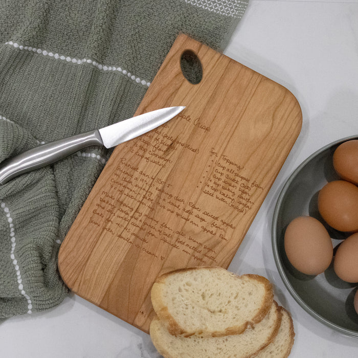 Engraved Handwritten Recipe Cutting Board