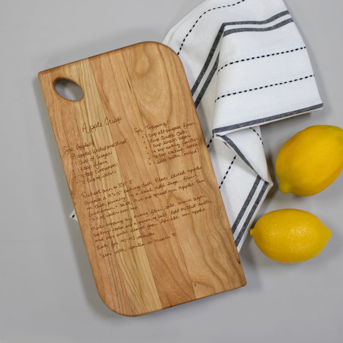 Engraved Handwritten Recipe Cutting Board