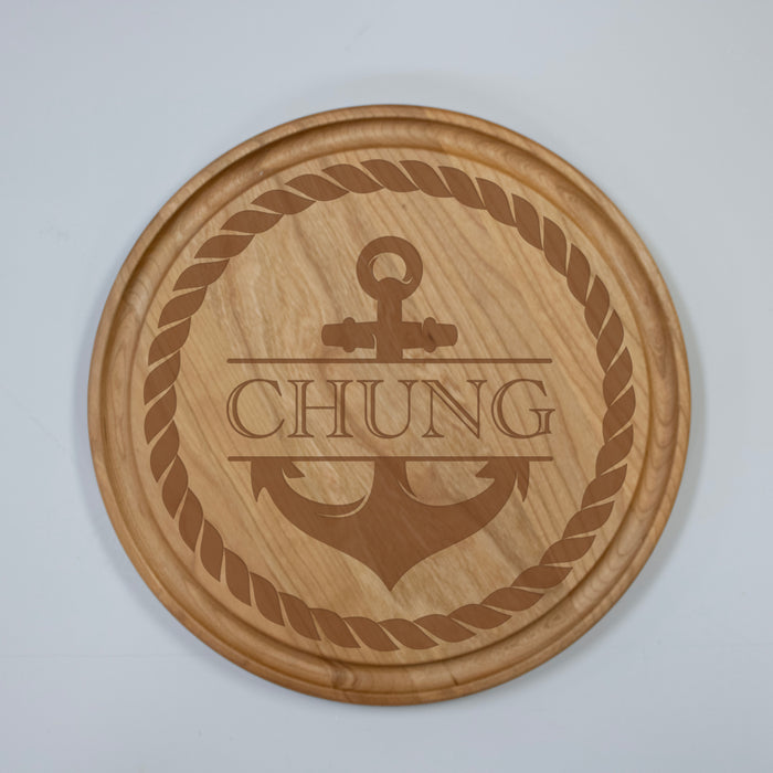 Personalized Nautical Anchor Cutting Board