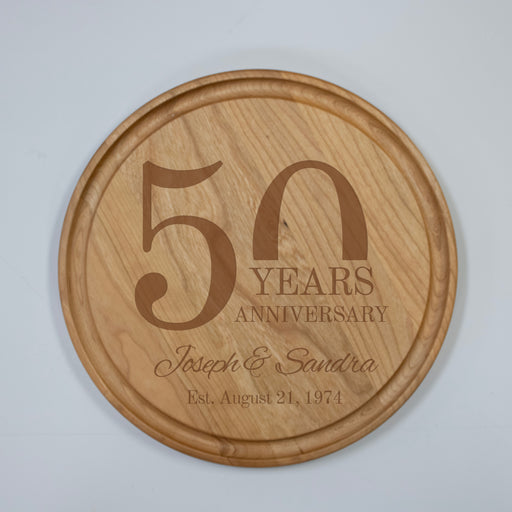 50th Anniversary Cutting Board Gift