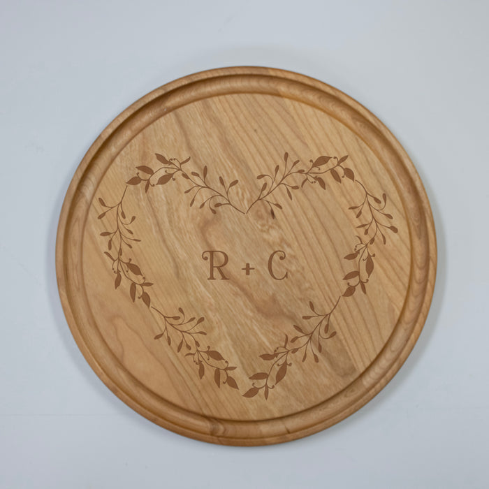 Personalized Heart Initials Wedding Cutting Board