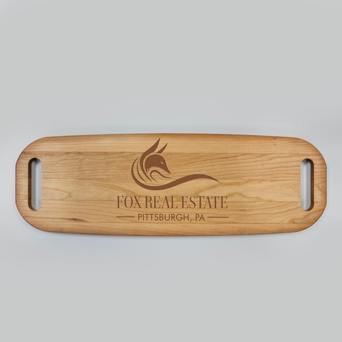 Custom Company Logo Charcuterie Board - Cherry 8" x 23"