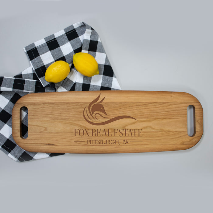 Custom Company Logo Charcuterie Board - Cherry 8" x 23"