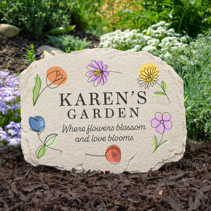 Personalized "Where Love Blooms" Garden Stone