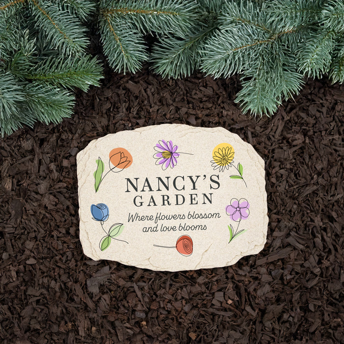 Personalized "Where Love Blooms" Garden Stone