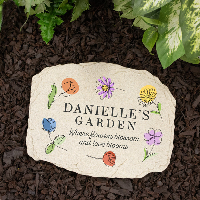 Personalized "Where Love Blooms" Garden Stone