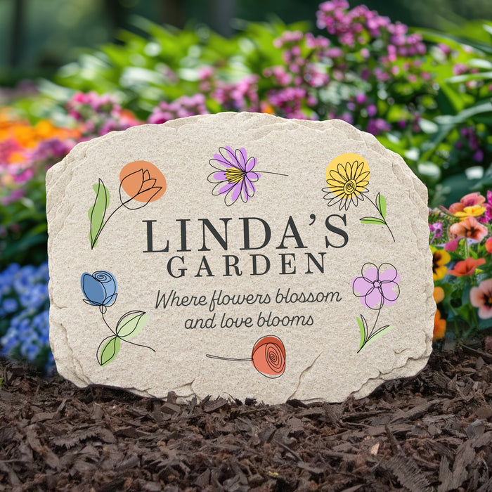 Personalized "Where Love Blooms" Garden Stone