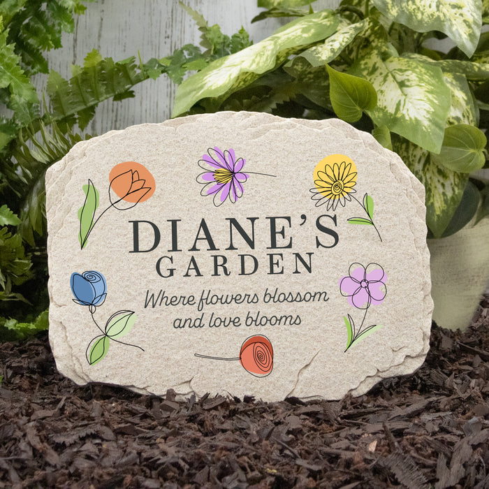 Personalized "Where Love Blooms" Garden Stone