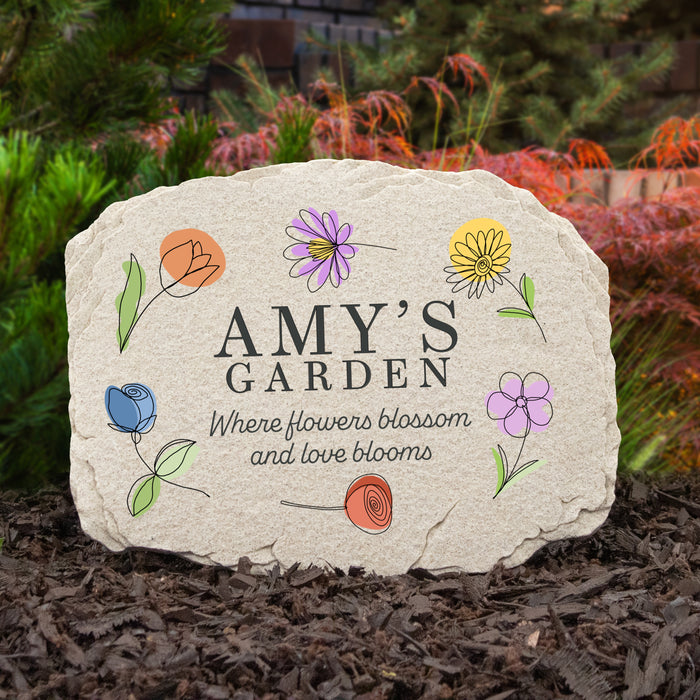 Personalized "Where Love Blooms" Garden Stone