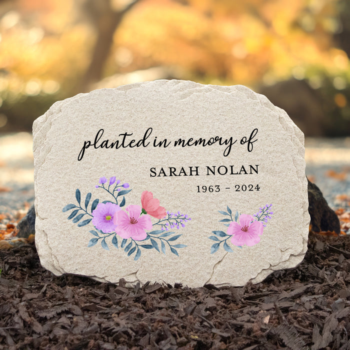 Personalized "Planted In Memory Of" Memorial Garden Stone