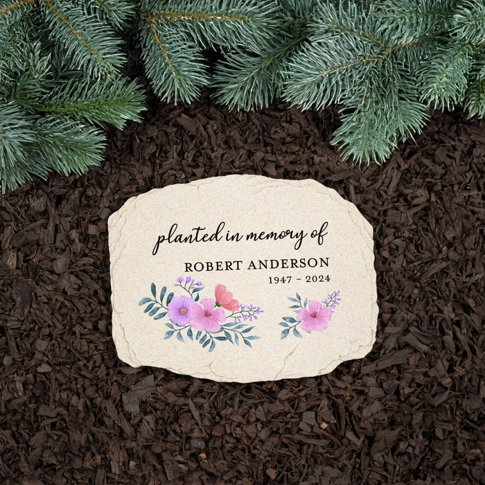 Personalized "Planted In Memory Of" Memorial Garden Stone