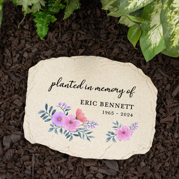 Personalized "Planted In Memory Of" Memorial Garden Stone