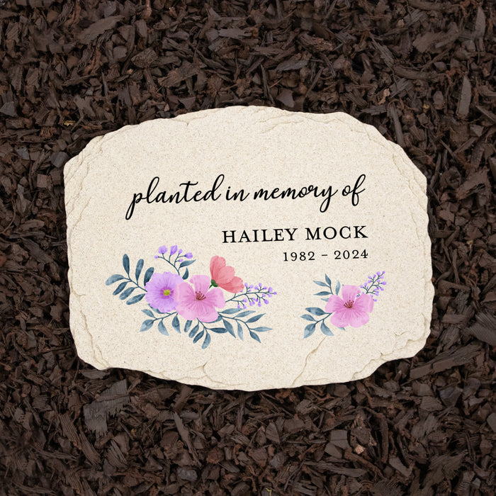 Personalized "Planted In Memory Of" Memorial Garden Stone