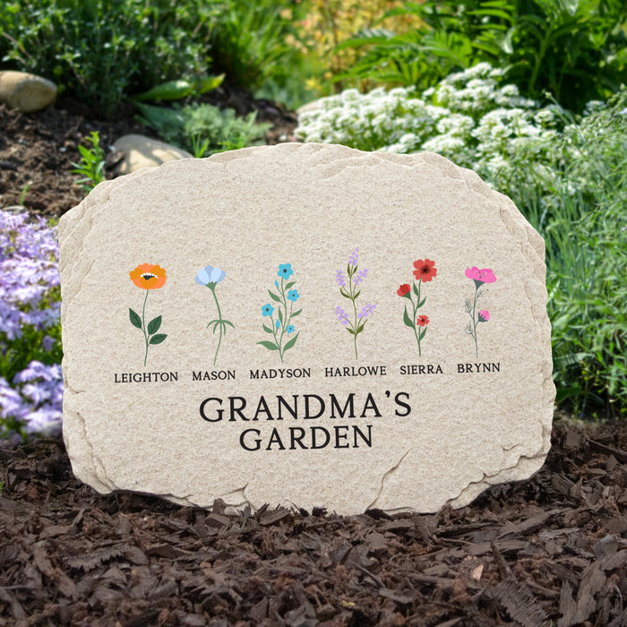 Personalized "Grandma's Garden" Stone