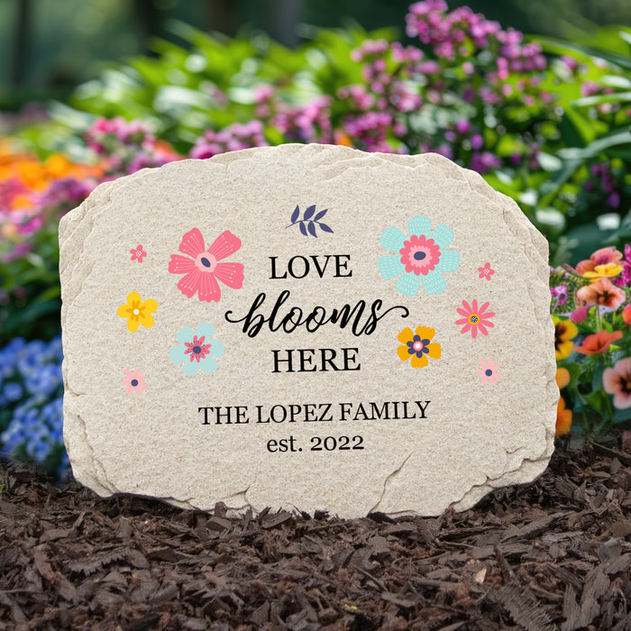 Personalized "Love Grows Here" Garden Stone