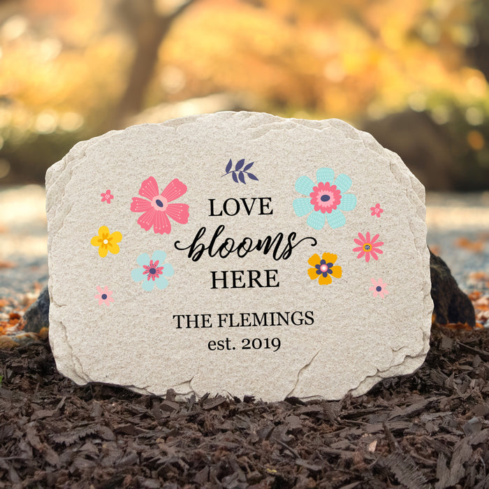 Personalized "Love Grows Here" Garden Stone