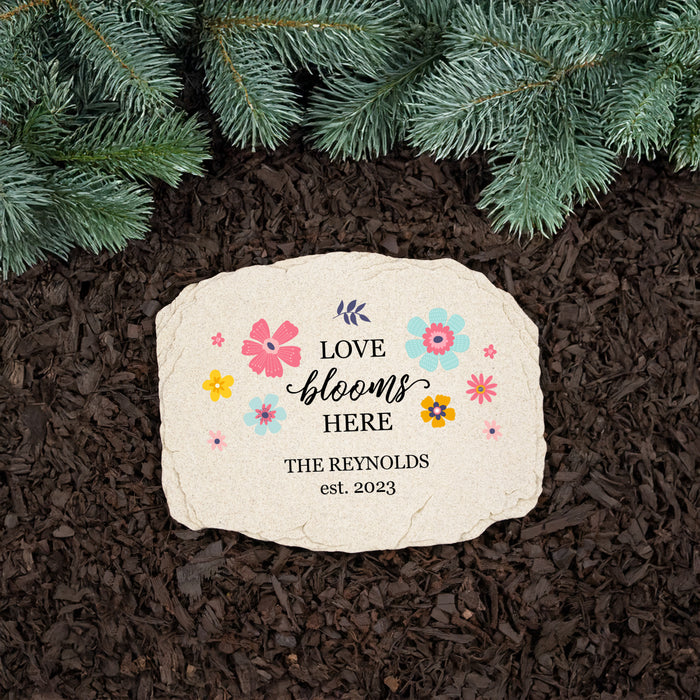 Personalized "Love Grows Here" Garden Stone