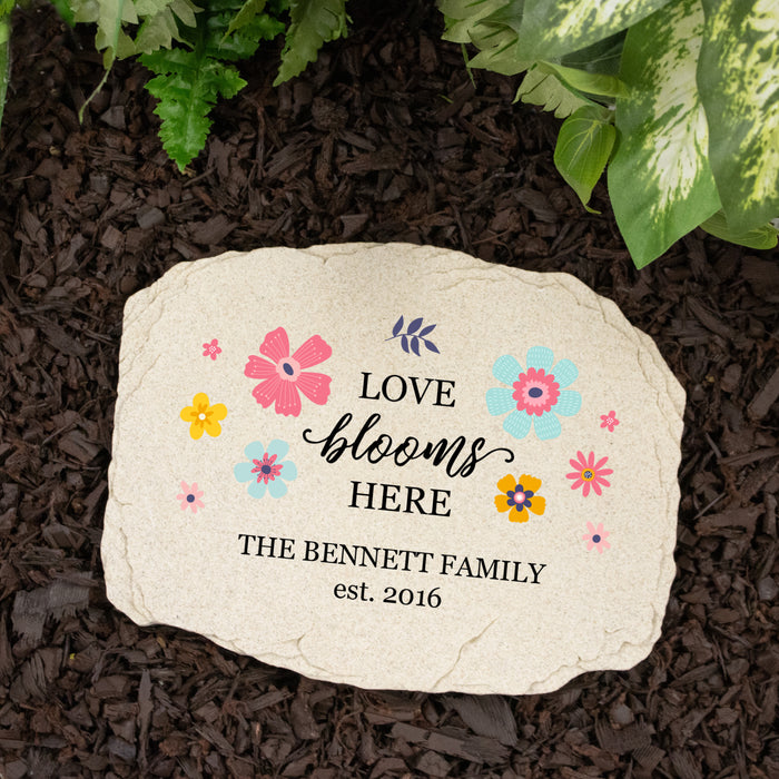 Personalized "Love Grows Here" Garden Stone