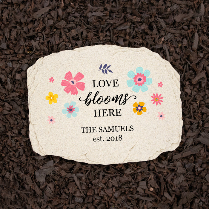 Personalized "Love Grows Here" Garden Stone