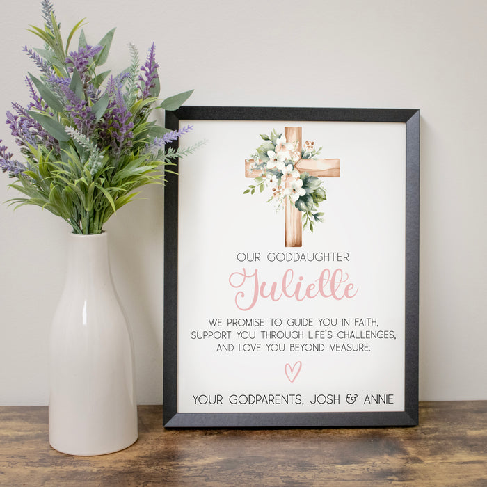 Personalized Goddaughter Cross Wall Sign