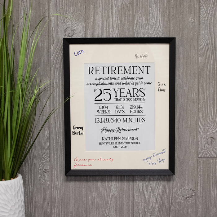 Framed Retirement Years Wall Sign