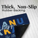 Non slip rubber backing on the happy hanukkah doormat