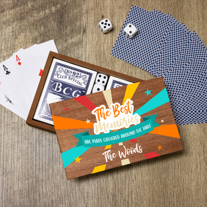 Personalized "Memories Are Made" Game Night Card and Dice Box