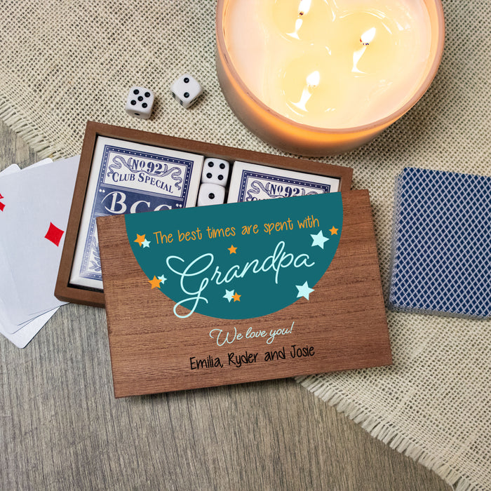 Best Times with Grandpa Game Night Card and Dice Box
