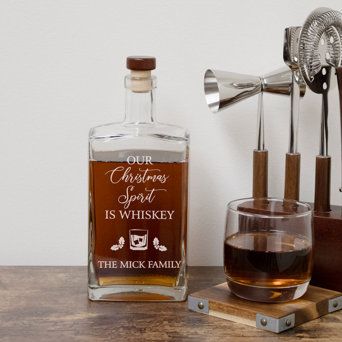 "Our Christmas Spirit is Whiskey" Decanter