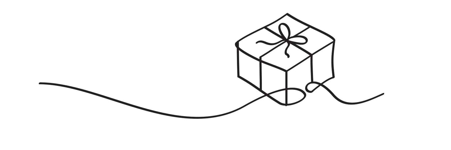 Illustration of a gift box with a bow and string on a white background