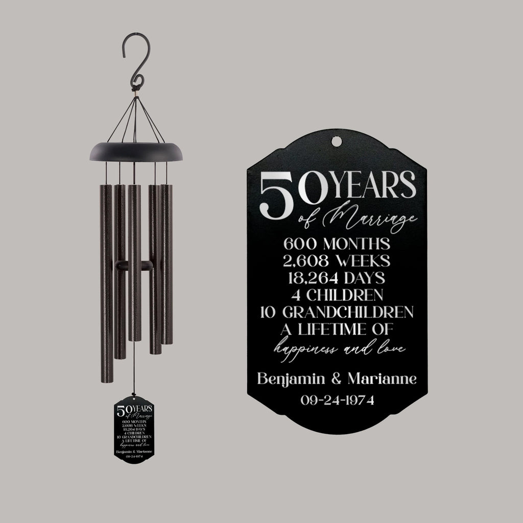 Personalized 50 Years Anniversary Wind Chime