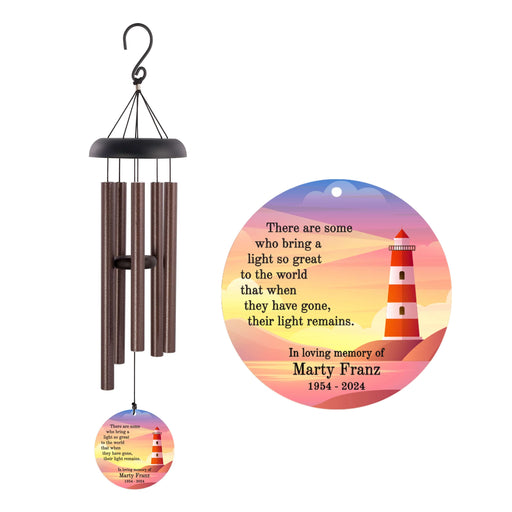 Custom Lighthouse Memorial Wind Chime in Bronze 